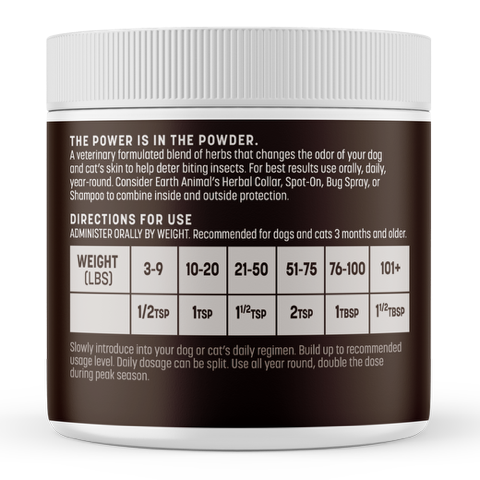 Dog Flea & Tick Herbal Internal Powder Yeast Free 8 oz