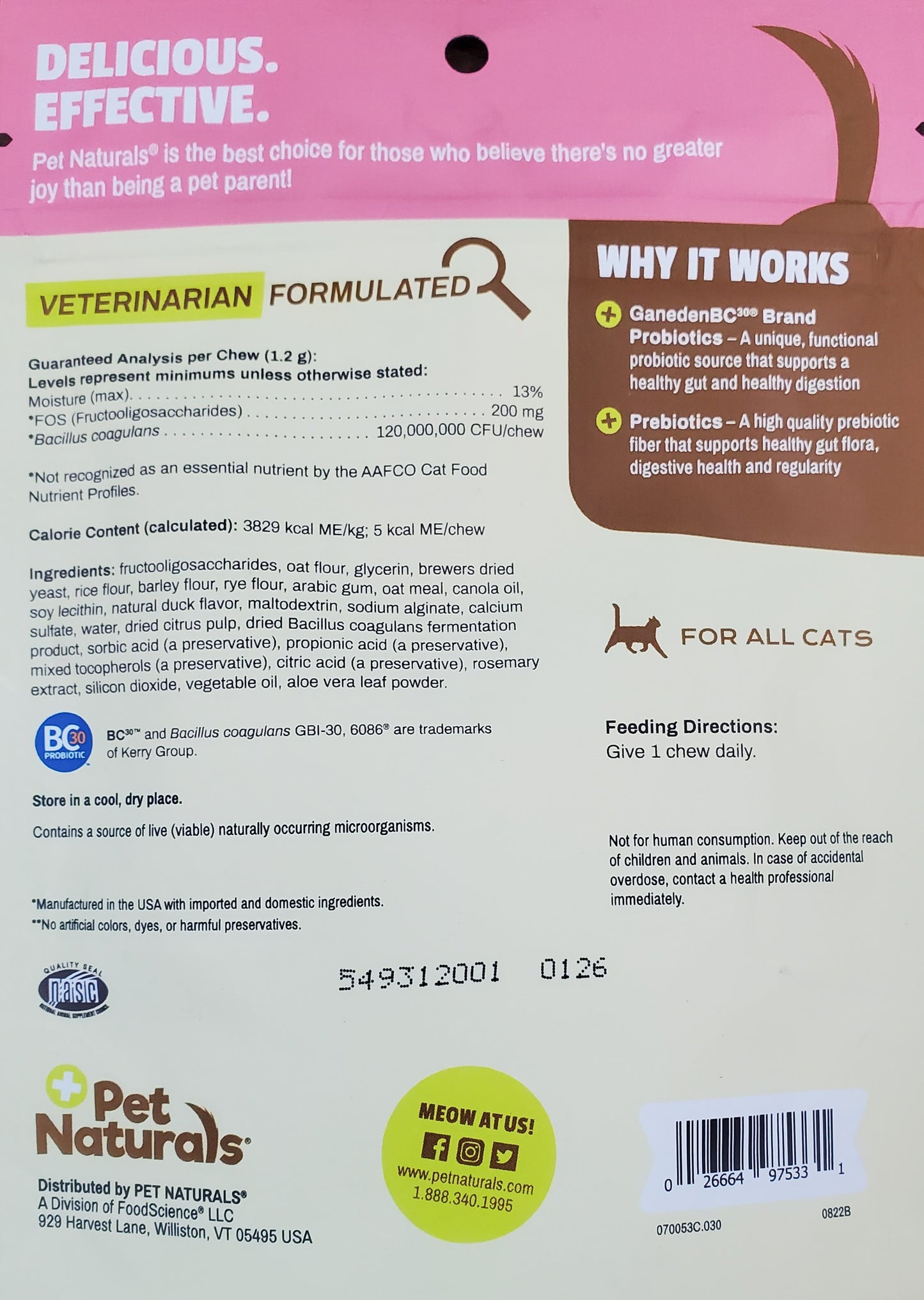 Probiotic Supplement for Cats