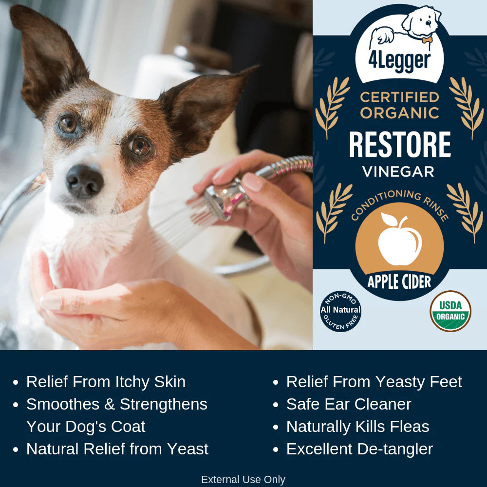 RESTORE Organic Apple Cider Vinegar Conditioning Rinse for Dogs 8 oz.