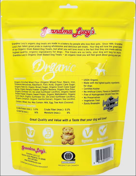 Organic Baked Dog Treats - Banana & Sweet Potato - 14oz