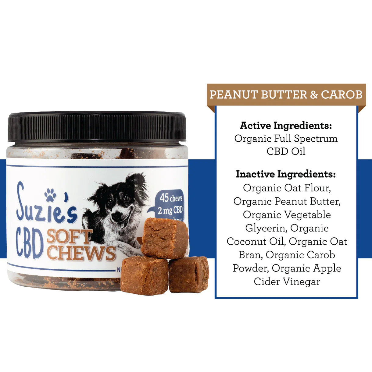Peanut Butter & Carob CBD Soft Chews