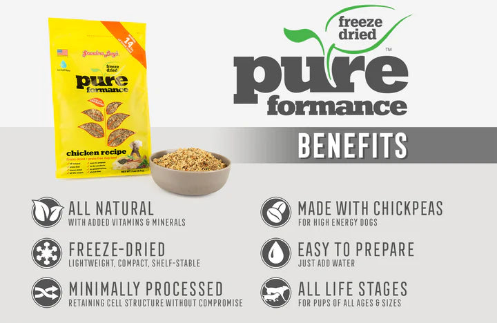 Freeze-dried Grain Free Pureformance Chicken & Chickpeas for Dogs