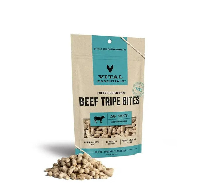 Freeze Dried Raw Beef Tripe Bites 2.3 oz.