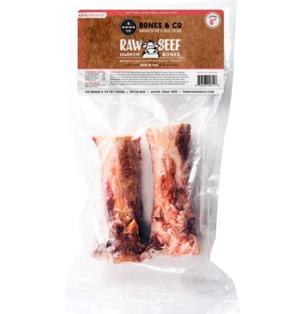 Frozen Beef Marrow Bones 6" 2 pack